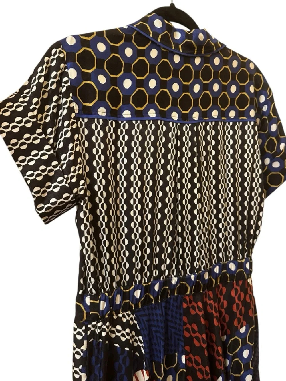 Maeve by Anthropologie Navy and Yellow Patterned Dress size S/m - Picture 7 of 13